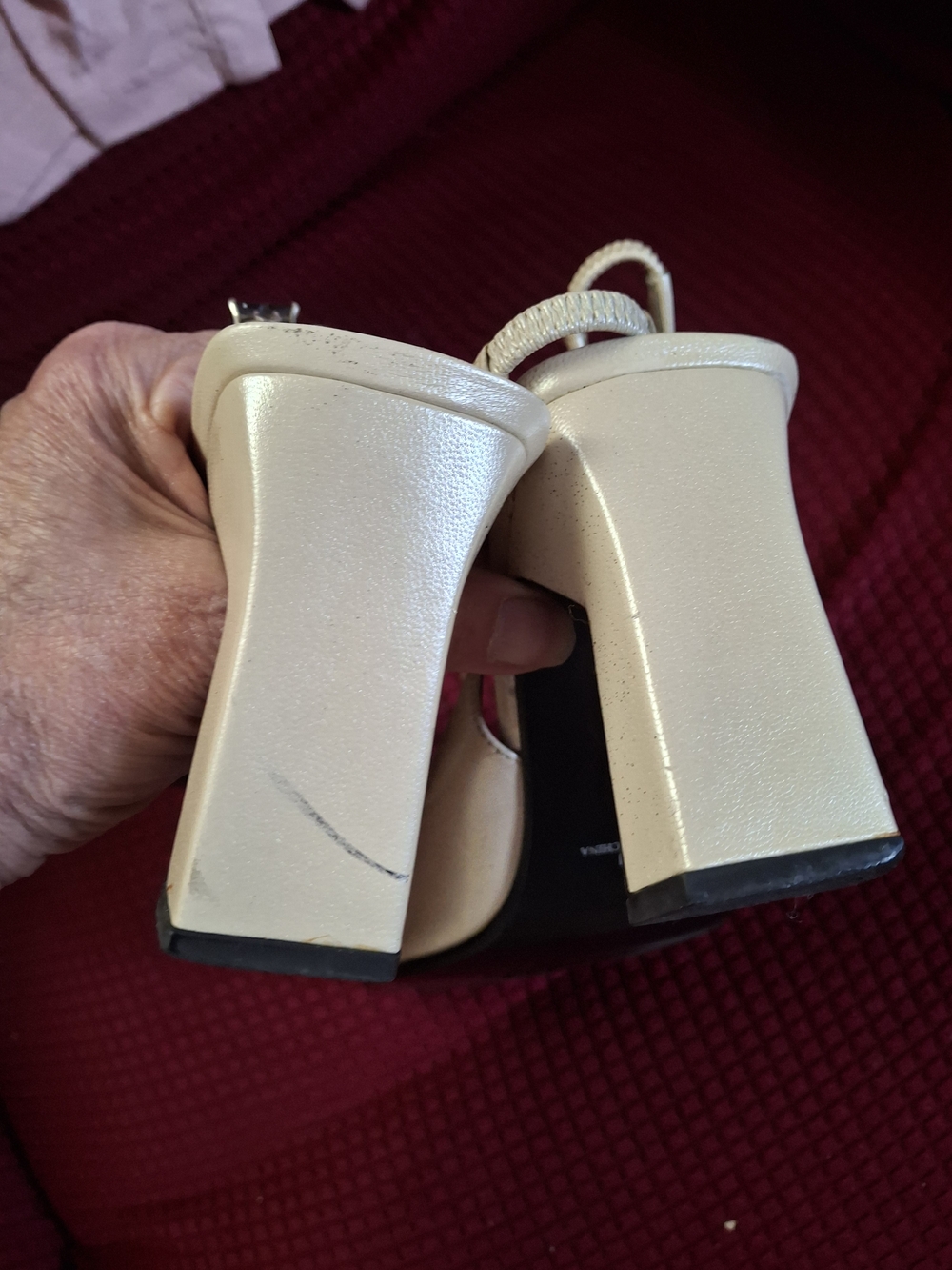 Bandolino Cream Open-Toe Slingback Mules - Picture 5 of 5